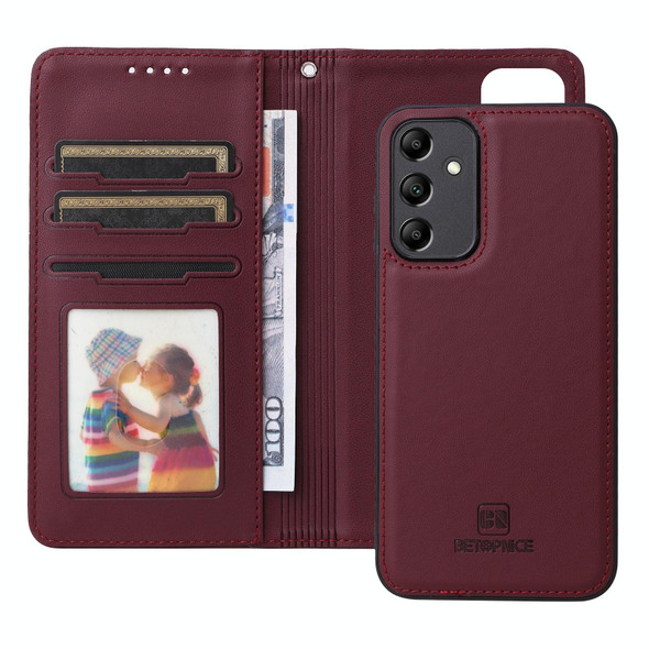 For Samsung Galaxy A15 BETOPNICE BN-005 2 in 1 Detachable Imitate Genuine Leatherette Phone Case(Wine Red)