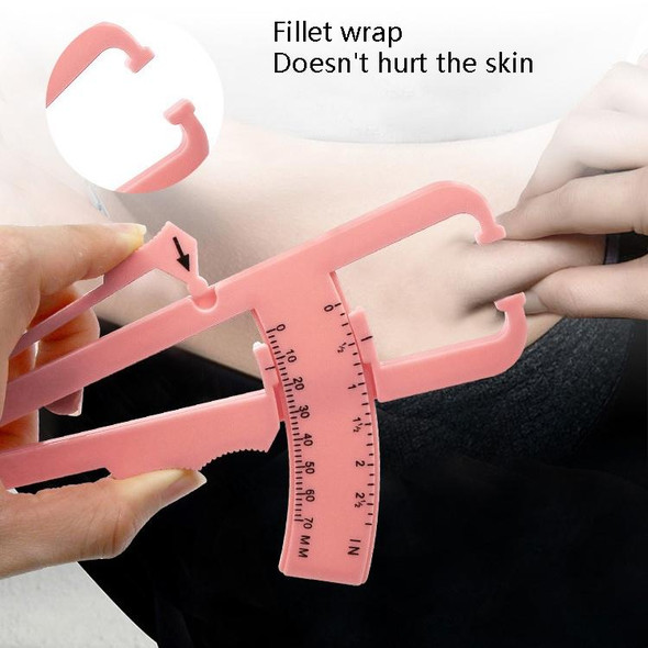 10 PCS Sebaceous Pliers Fat Clip Fat Thickness Measuring Ruler Body Fat Meter(Pink Double Scale)