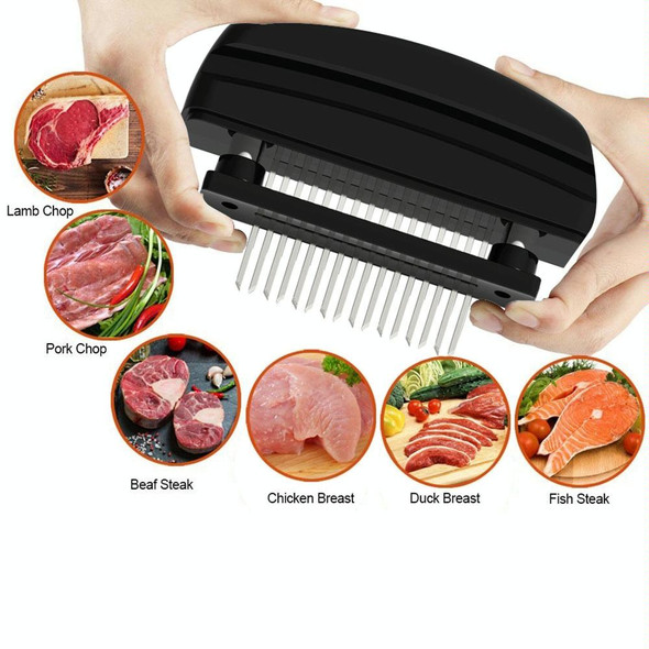 16-pin Stainless Steel Meat Loosener Meat Tenderizer Steak Needle(White)