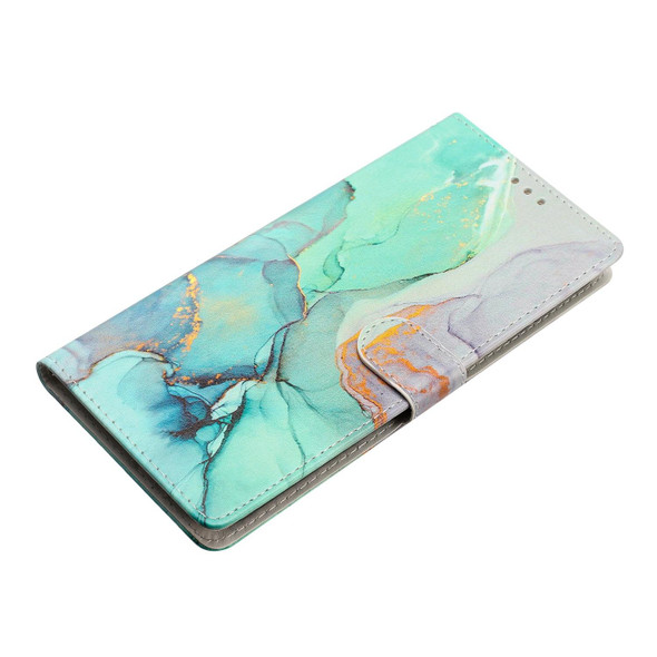 For Honor 90 Lite Colored Drawing Leatherette Phone Case(Green Marble)