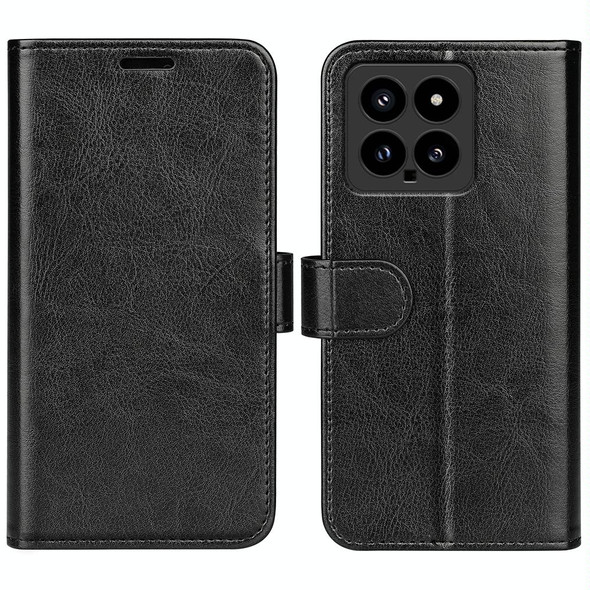 For Xiaomi 14 R64 Texture Horizontal Flip Leather Phone Case(Black)