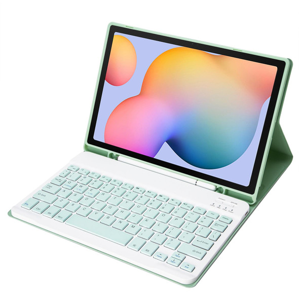 A610B Candy Color Bluetooth Keyboard Leatherette Case with Pen Slot - Samsung Galaxy Tab S6 Lite 10.4 inch SM-P610 / SM-P615(Light Green)