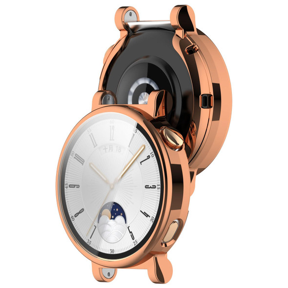 For Huawei Watch GT4 41mm Full Coverage TPU Electroplated Watch Protective Case(Rose Gold)