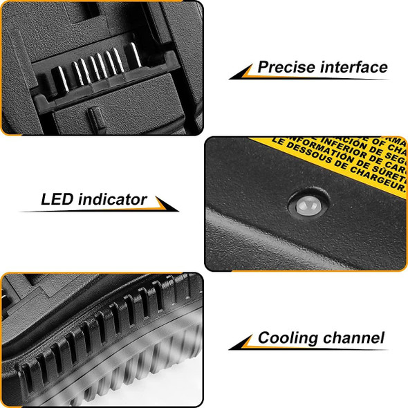 DCB118 For Dewalt 12V-20V Electric Tool Battery Charger, Plug: AU (Yellow)