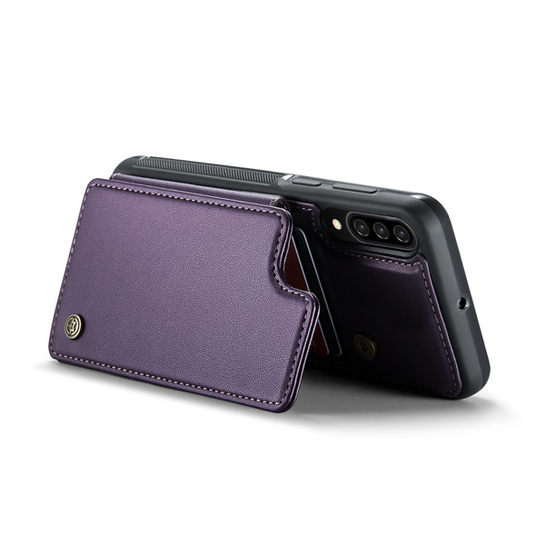 For Samsung Galaxy A30s/A50s/A50 CaseMe C22 Card Slots Holder RFID Anti-theft Phone Case(Purple)