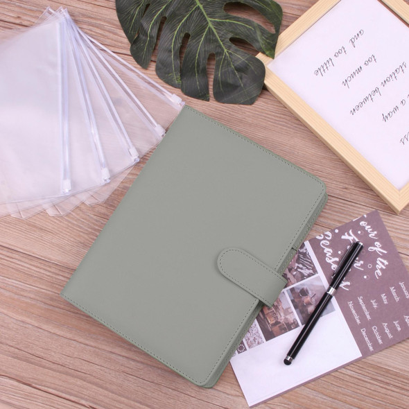 A5 Macaron Notebook PU Loose-leaf Cash Budget Handbook(Green)