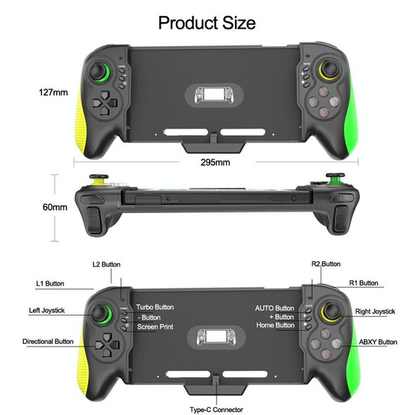 STK-7037 For Switch Game Controller with 6-axis Somatosensory Burst Function(Blue Red)