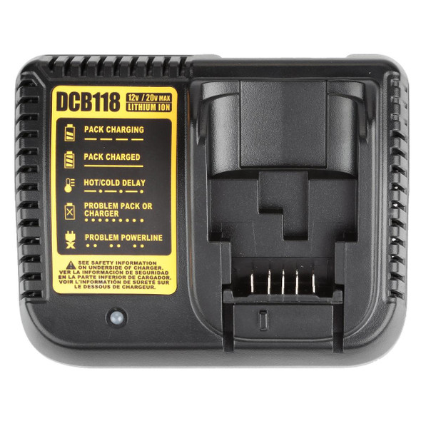 DCB118 For Dewalt 12V-20V Electric Tool Battery Charger, Plug: UK (Black)