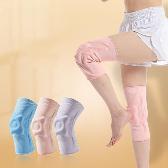 1pair Sports Knee Brace Meniscus Injury Silicone Knee Joint Protective Cover, Size: S(Light Blue)