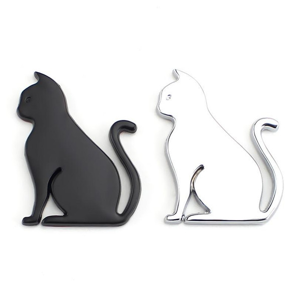 3D Cute Car Decoration Body Scratch Blocking Sticker, Color: Silver Cat