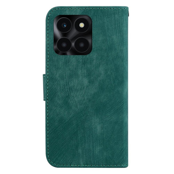 For Honor X6a Little Tiger Embossed Leatherette Phone Case(Green)