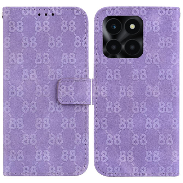 For Honor X6a Double 8-shaped Embossed Leatherette Phone Case(Purple)