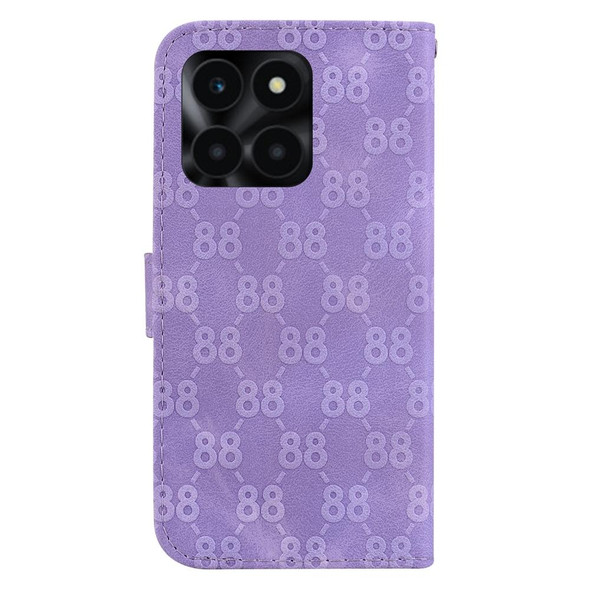 For Honor X6a Double 8-shaped Embossed Leatherette Phone Case(Purple)