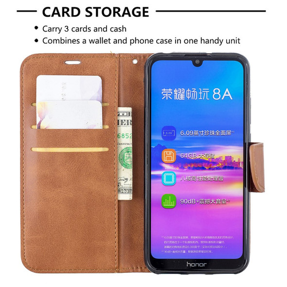 PU Leather Phone Case for Huawei Y6 (2019, with Fingerprint Sensor)/Y6 Prime (2019)/Honor 8A 