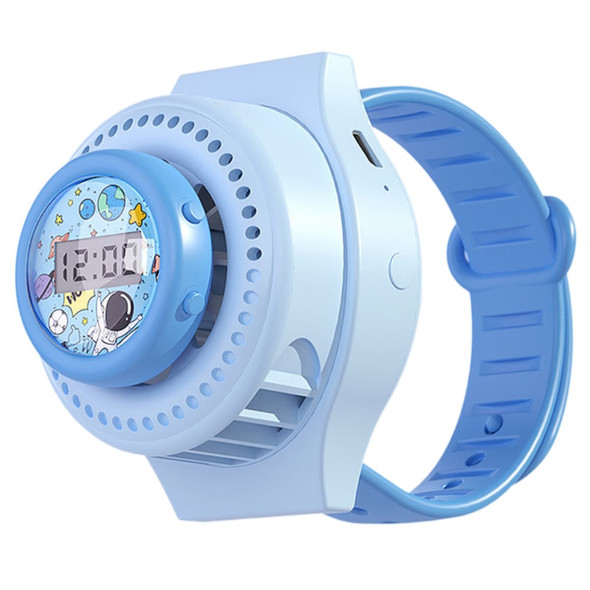 USB Rechargeable Portable Mini Fan Children Handheld Cooling Fan (Digital Time Version) 