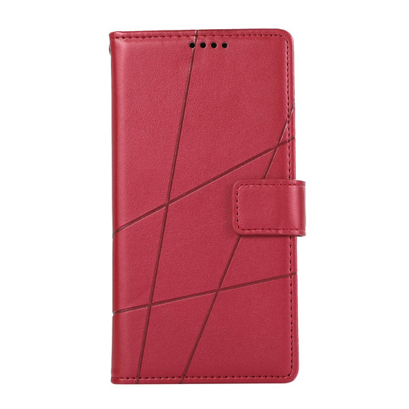 For ZTE Blade A52 PU Genuine Leather Texture Embossed Line Phone Case(Red)