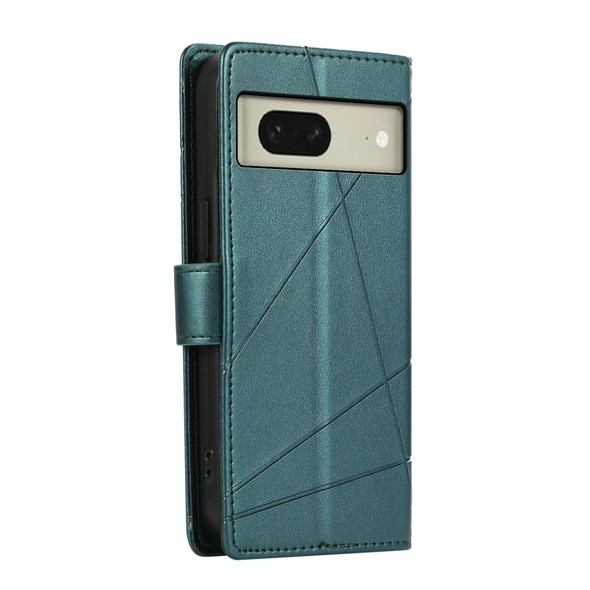 For Google Pixel 8 PU Genuine Leatherette Texture Embossed Line Phone Case(Green)