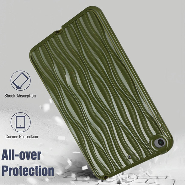 For iPad mini 5 / 4 / 3 / 2 / 1 Jelly Color Water Ripple TPU Tablet Case(Dark Green)