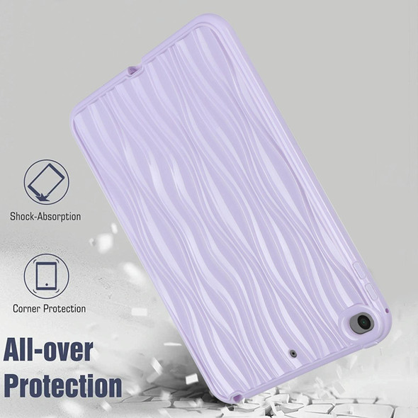 For iPad mini 5 / 4 / 3 / 2 / 1 Jelly Color Water Ripple TPU Tablet Case(Purple)