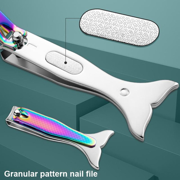 3 In 1 Color Titanium Nail Clipper Gradient Mermaid Handle Nail Clipper Nail Art Tool