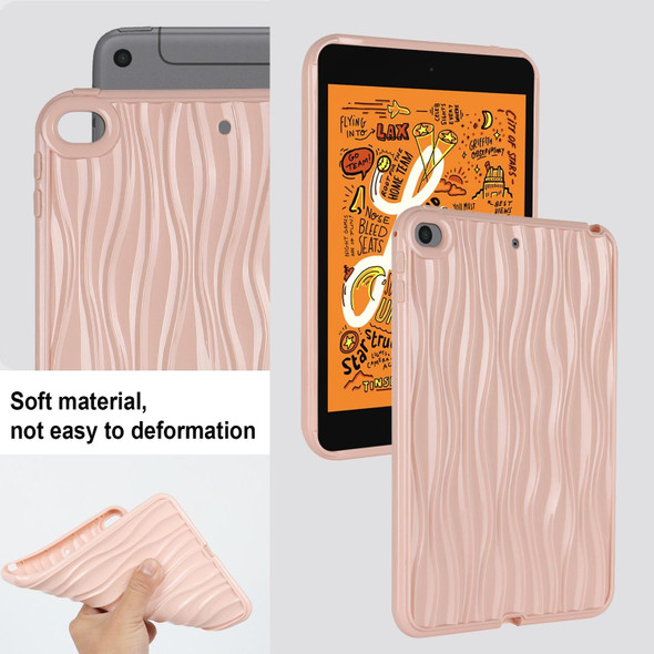 For iPad mini 5 / 4 / 3 / 2 / 1 Jelly Color Water Ripple TPU Tablet Case(Pink)