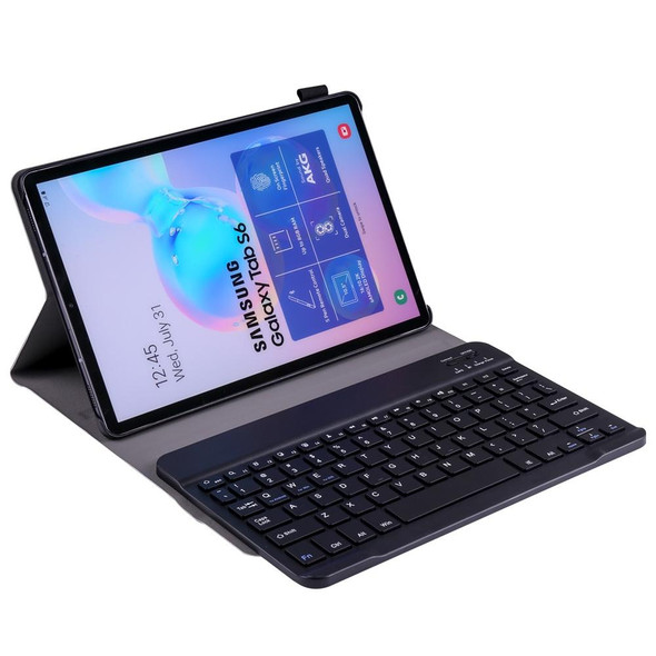 A860 - Samsung Galaxy Tab S6 10.5 inch T860 / T865 Detachable Bluetooth Keyboard Tablet Case with Pen Holder Elastic Strap(Black)