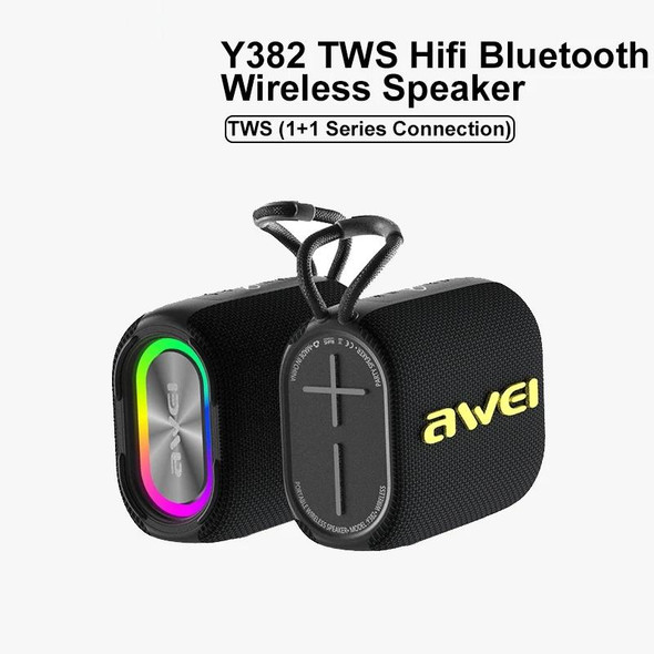 awei Y382 TWS Outdoor Portable Bluetooth Speaker(Black)