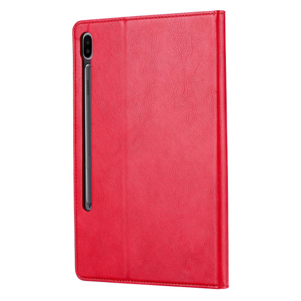 Samsung Galaxy Tab S7 FE/S7 Lite/T730/T735/T736B Knead Skin Texture Horizontal Flip Leather Case with Photo Frame & Holder & Card Slots & Wallet(Red)