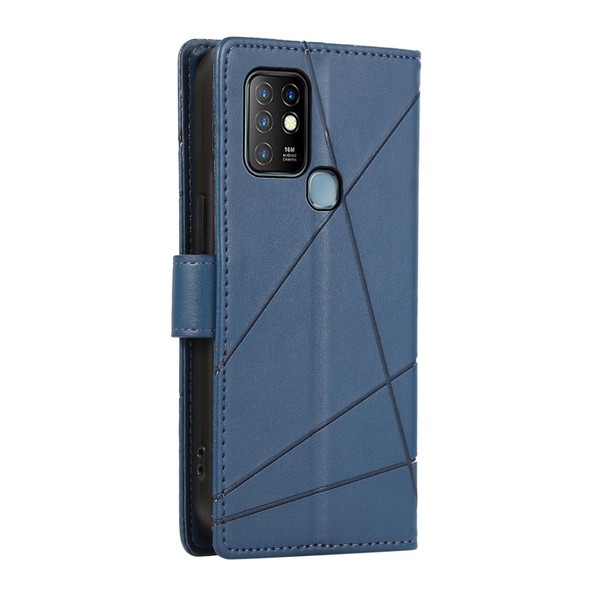 For Infinix Hot 10 PU Genuine Leatherette Texture Embossed Line Phone Case(Blue)