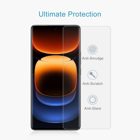 For vivo iQOO 12 10pcs 0.26mm 9H 2.5D Tempered Glass Film