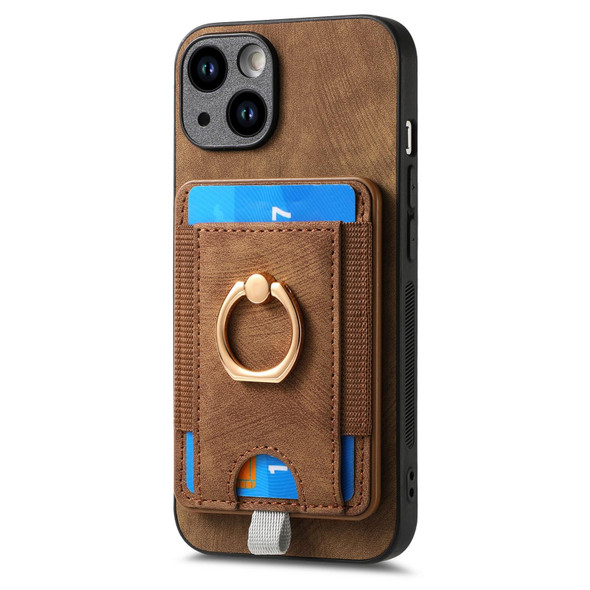 For iPhone 11 Pro  Max Retro Splitable Magnetic Card Bag Leatherette Phone Case(Brown)