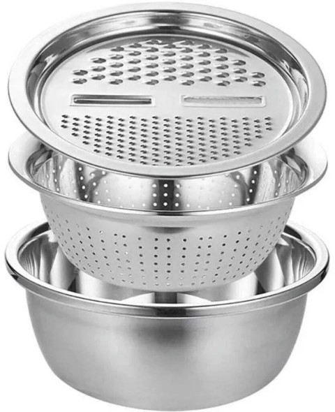 3 in 1 Stainless Steel Basin Grater