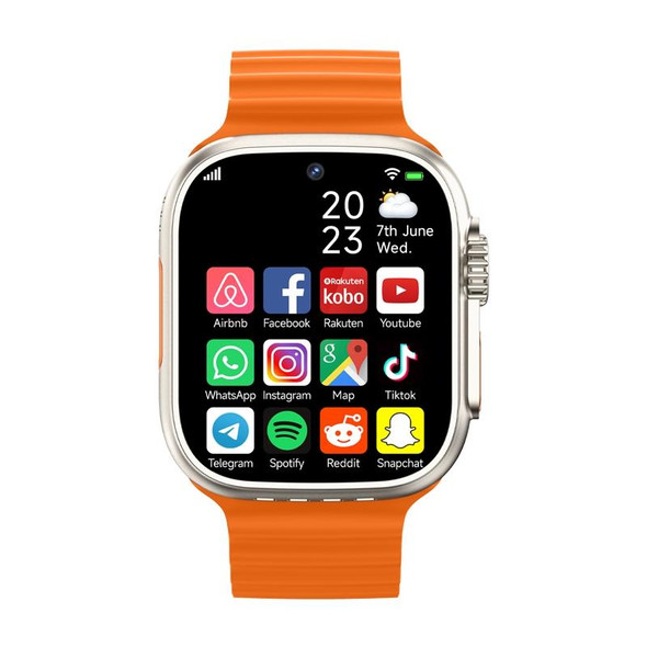 GS37 1.95 inch Screen Smart Phone Watch, 1GB+16GB, Android 9.0, Spreadtrum SL8541E, Network: 4G, Single Nano SIM, Front & Rear Camera(Orange Gold)