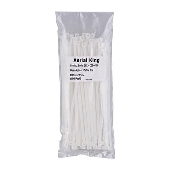 Cable Tie 205mm White (100/pack)