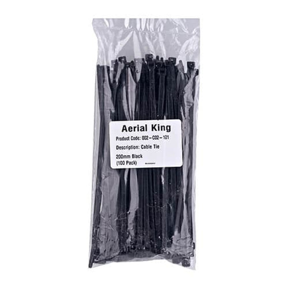 Cable Tie 205mm Black (100/pack)