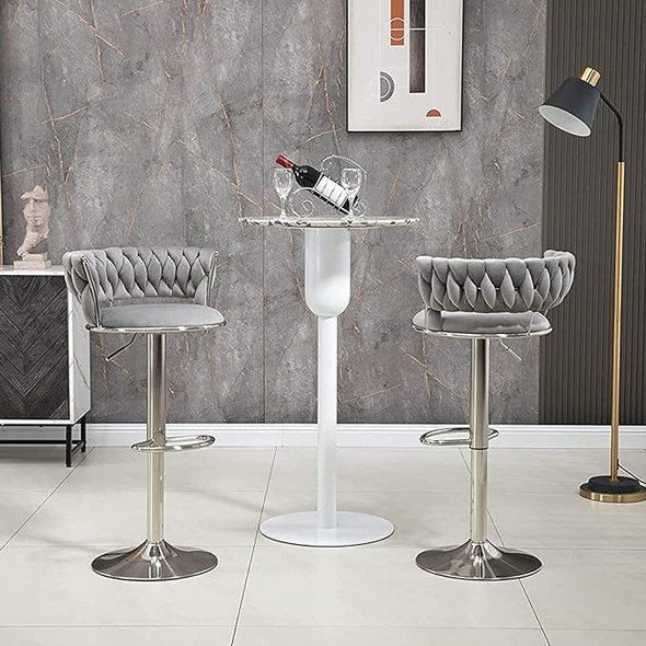Home Vive - Ophelia Silver Bar Chair - Set of 2