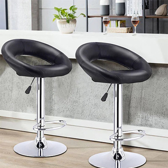 Home Vive - Faux Leather Swivel Bar Stool - Set of 2