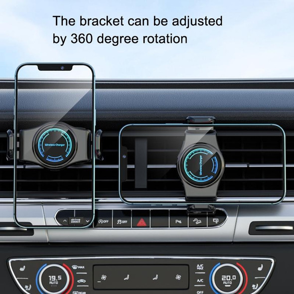 15W Mini Car Wireless Charger Phone Smart Sensing Holder(Silver)