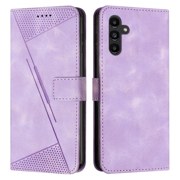 For Samsung Galaxy A15 Dream Triangle Leatherette Phone Case with Lanyard(Purple)