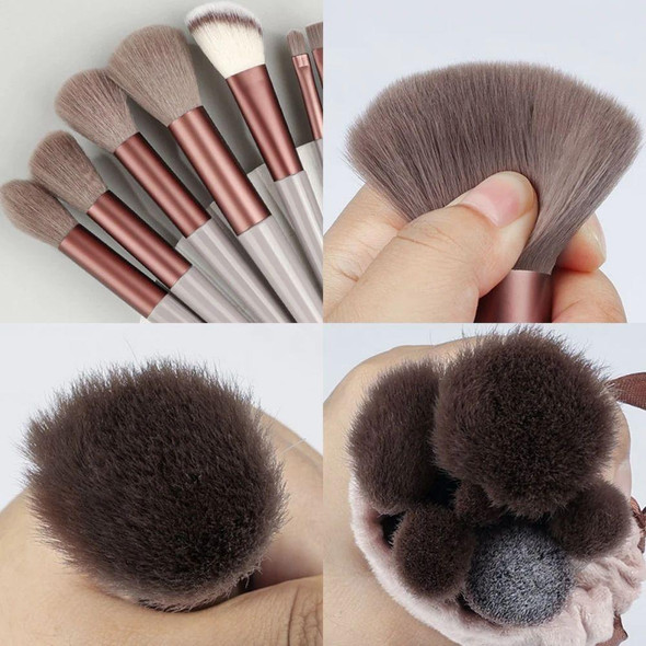 13-in-1 Soft Fluffy Make Up Brush Set Foundation Blush Powder Eyeshadow Brush(Green)