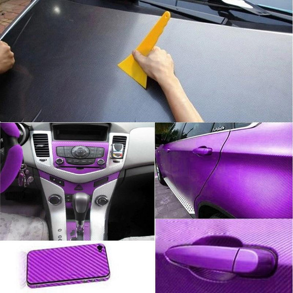 Car Decorative 3D Carbon Fiber PVC Sticker, Size: 127cm x 50cm(Purple)