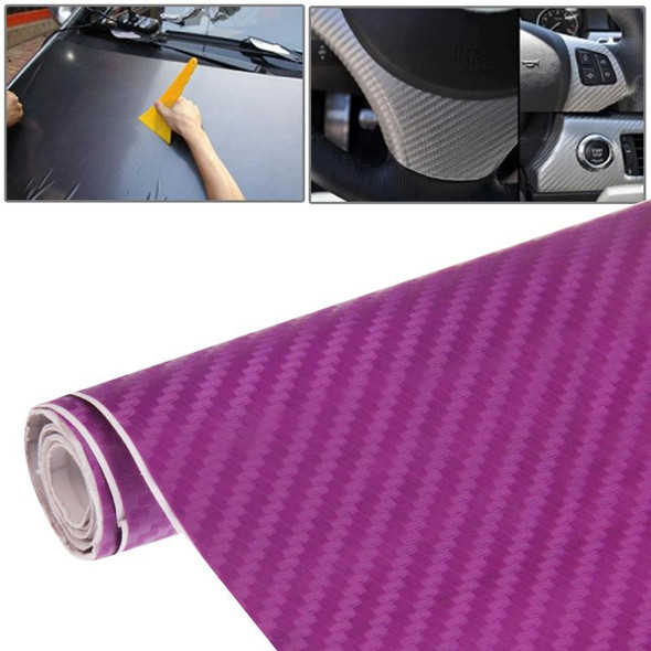 Car Decorative 3D Carbon Fiber PVC Sticker, Size: 127cm x 50cm(Purple)
