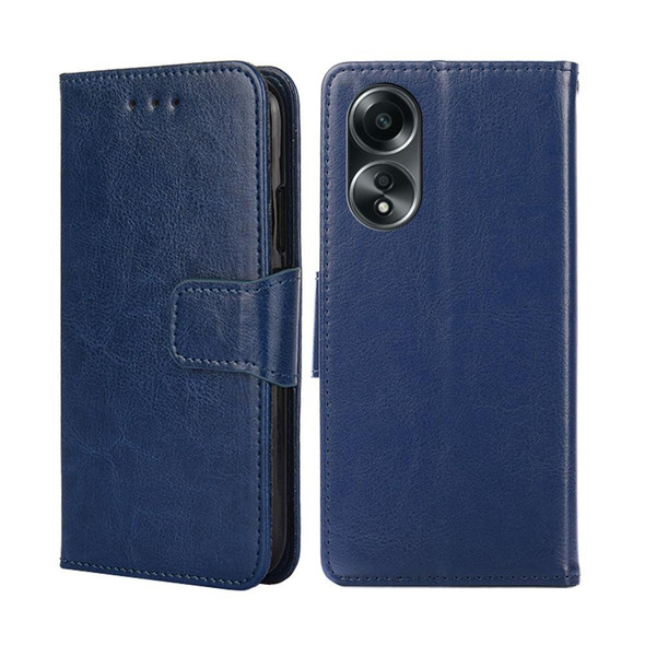 For OPPO A58 4G Crystal Texture Leatherette Phone Case(Royal Blue)
