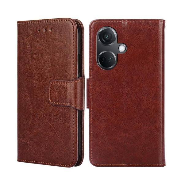 For OnePlus Nord CE3 5G Crystal Texture Leatherette Phone Case(Brown)