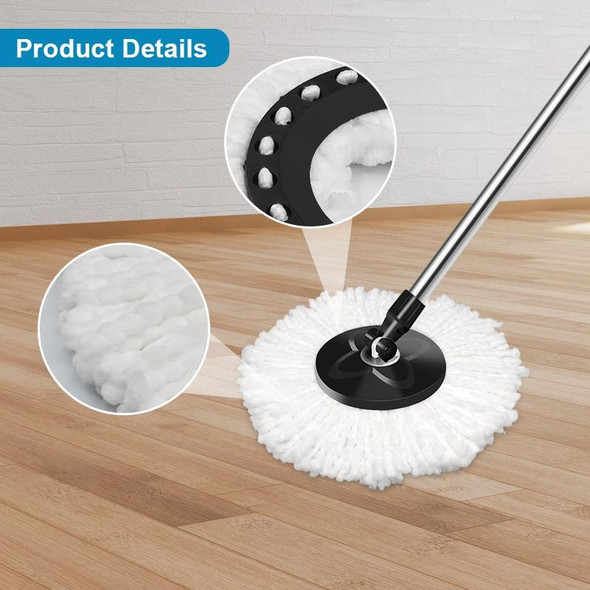 Fine Fiber Mop Pad For 15.8-16cm 360 Rotating Mop Cotton Yarn Replacement Cloths(White)