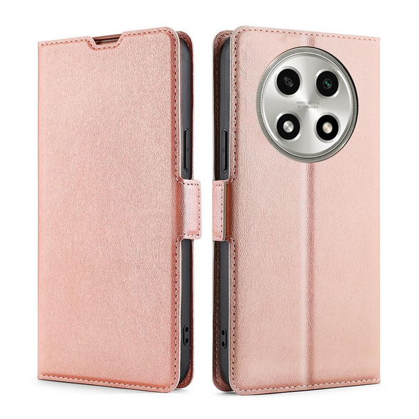 For OPPO A2 Pro 5G Ultra-thin Voltage Side Buckle Horizontal Flip Leatherette Phone Case(Rose Gold)