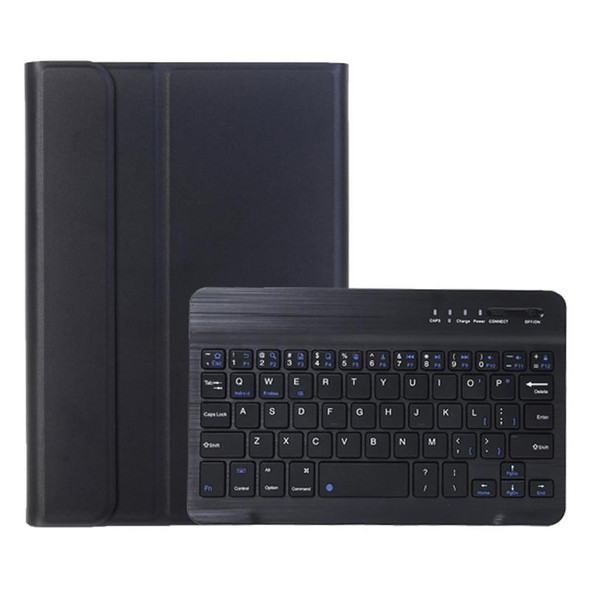 For Samsung Galaxy Tab A9 X110/X115 A221B Candy Color TPU Bluetooth Keyboard Leatherette Tablet Case with Pen Holder(Black)