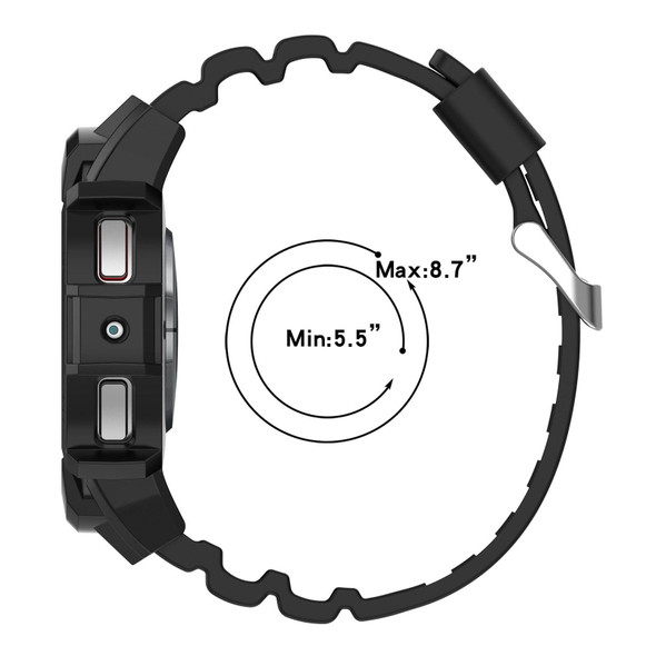 For Samsung Galaxy Watch 6 40mm Armor Silicone Watch Band + Watch Case Set(Black)