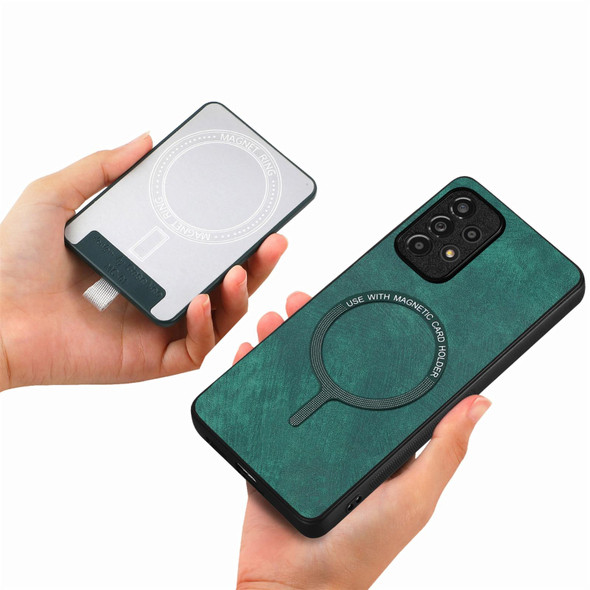 For Samsung Galaxy A04e Retro Splitable Magnetic Card Bag Leatherette Phone Case(Green)