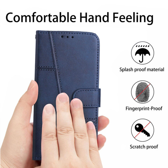 For Sony Xperia 1 V 2023 Stitching Calf Texture Buckle Leatherette Phone Case(Blue)